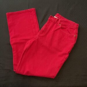 Newport News Jeans Womens 14 Red High Rise Straight‎ 5 Pocket Cotton Denim